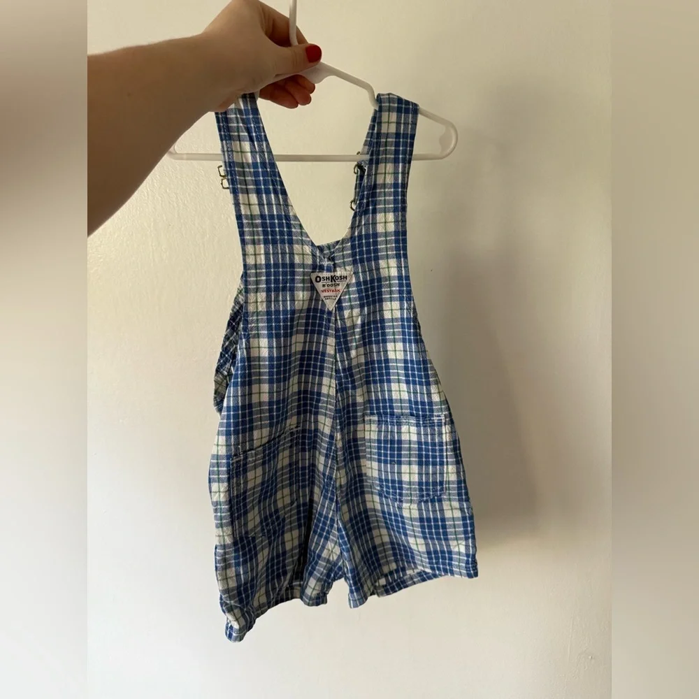 OshKosh B'gosh Blue Plaid Kids Overalls